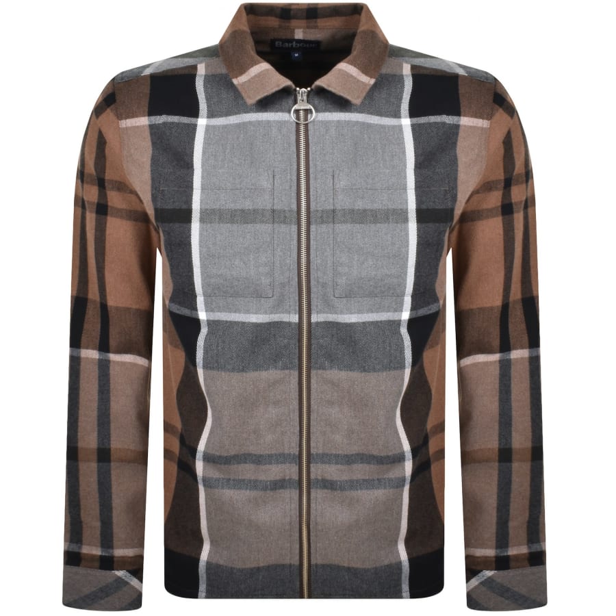 Barbour Lannich Tartan Overshirt Jacket Brown